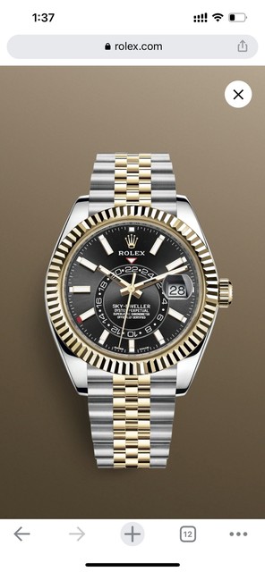 Rolex Sky Dweller Two Tone Yellow Black 